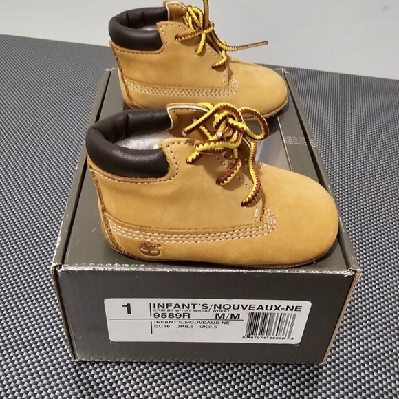 Timberland Kids Baby Crib Booties Shoes Nubuck Boots Size 1 US 9589R A62117 - Picture 2 of 7